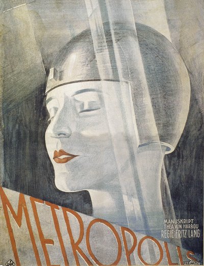 Cartel de la película Metrópolis de Fritz Lang (1926). El diseño gráfico es probablemente del artista Boris Bilingusky. de Boris Bilinsky