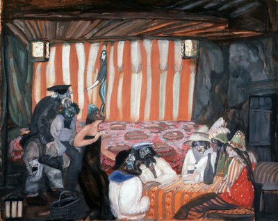 Pintura ""Cabaret"" de Boris Grigoriev (1886-1939) 1918 Colección privada de Boris Dmitrievich Grigoriev