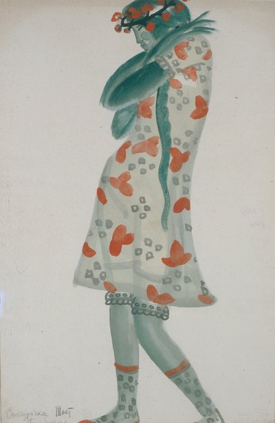 Diseño de vestuario para la ópera Doncella de Nieve de N. Rimsky-Korsakov, 1919 de Boris Dmitrievich Grigoriev