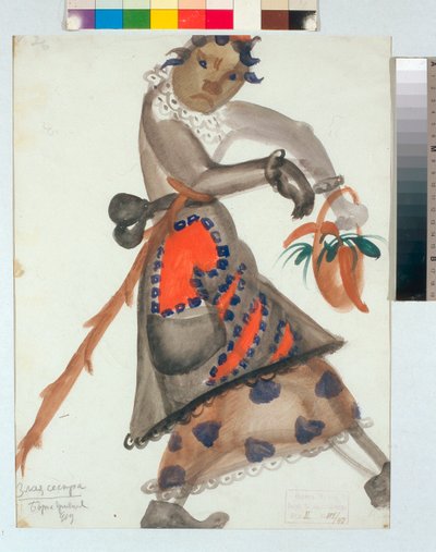 ""Vestuario para la ópera ""Snegourotchka"" (o La doncella de nieve, Cuento de primavera) de Nikolai Rimsky-Korsakov, acuarela de Boris Dmitryevich Grigoriev (1886-1939) de Boris Dmitrievich Grigoriev