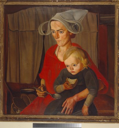 Pobreza - Pintura de Boris Dmitryevich Grigoriev (1886-1939), óleo sobre lienzo (79x79 cm) de Boris Dmitrievich Grigoriev