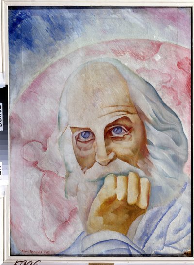 Retrato del escritor estadounidense Walt Whitman (1819-1892) (Retrato del autor estadounidense W. Whitman). Pintura de Boris Dmitryevich Grigoriev (1886-1939), óleo sobre lienzo de Boris Dmitrievich Grigoriev
