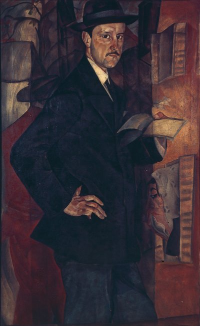 Retrato del artista Mstislav Dobuzhinsky 1875-1957, 1917 de Boris Dmitrievich Grigoriev