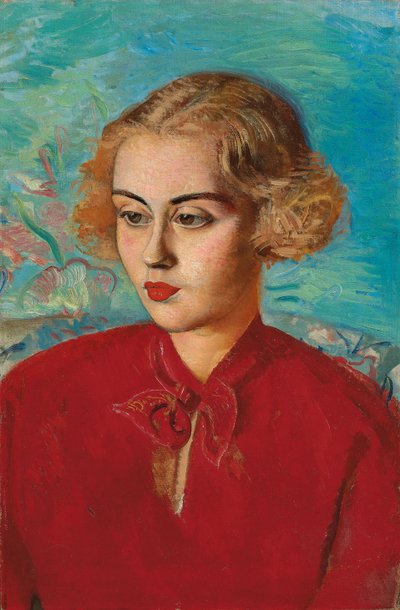 Mujer de rojo de Boris Dmitrievich Grigoriev