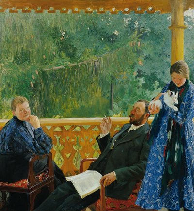 Retrato de familia (Retrato de la familia Polenow) de Boris Mikhailovich Kustodiev