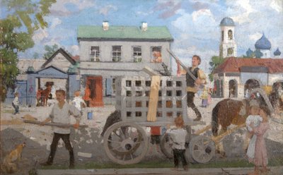 Cazadores de perros, años 1920 de Boris Mikhailovich Kustodiev