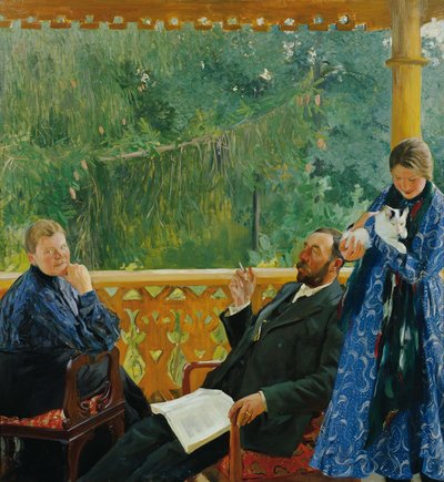 Retrato de familia, retrato de la familia Polenow de Boris Mikhailovich Kustodiev