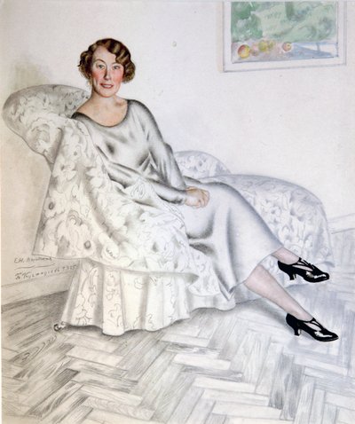 Dama en el interior, 1925 de Boris Mikhailovich Kustodiev