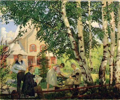 En casa de Boris Mikhailovich Kustodiev