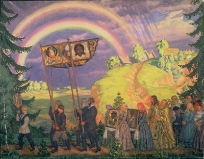 Procesión de Pascua de Boris Mikhailovich Kustodiev