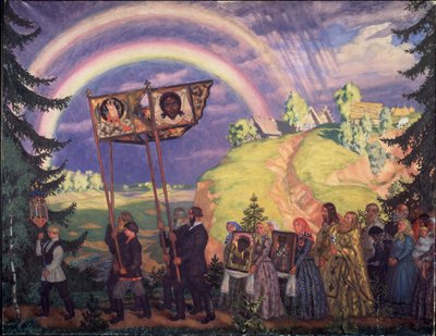 Procesión de Pascua, 1915 de Boris Mikhailovich Kustodiev