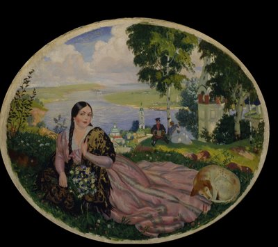 Chica en el Volga de Boris Mikhailovich Kustodiev