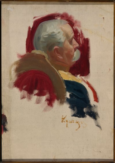 Retrato de Peter Sabourov (1835-1918), diplomático ruso (Retrato de Peter Alexandrovich Saburov) - Óleo sobre lienzo de Boris Michaylovich Kustodiev (Koustodiev) (1878-1927) de Boris Mikhailovich Kustodiev