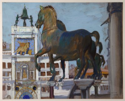 Los Caballos de San Marcos, 1907 de Boris Mikhailovich Kustodiev