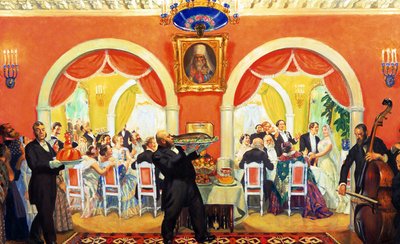Banquete de bodas de Boris Mikhailovich Kustodiev
