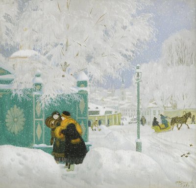 Escena de Invierno de Boris Mikhailovich Kustodiev