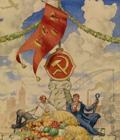 Trabajador y campesino de Boris Mikhailovich Kustodiev