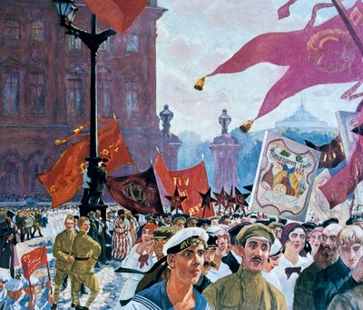 Festividades que marcan la apertura del segundo congreso de la Comintern, 1921 de Boris Mikhailovich Kustodiev