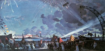Celebración nocturna en el Neva de Boris Mikhailovich Kustodiev