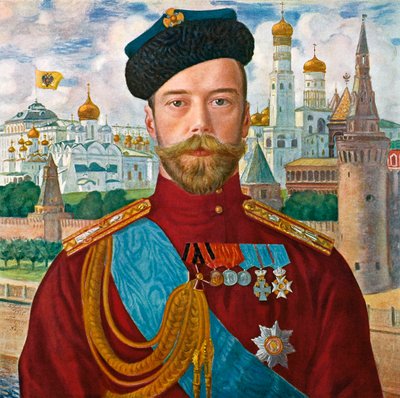 Zar Nicolás II de Rusia, 1915 de Boris Mikhailovich Kustodiev