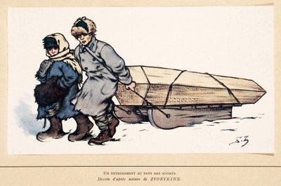 Un entierro en Rusia, de Histoire des Soviets, pub. 1922 de Boris Vasilievich Zvorykin