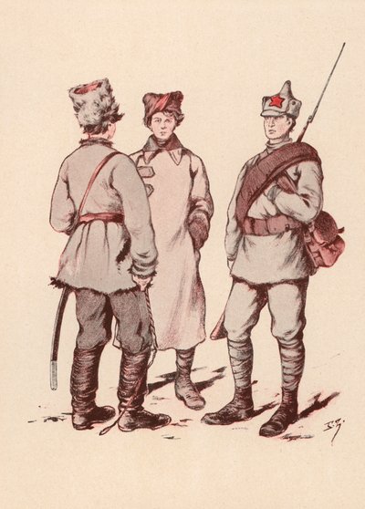 Soldados del Ejército Rojo Soviético de Boris Vasilievich Zvorykin
