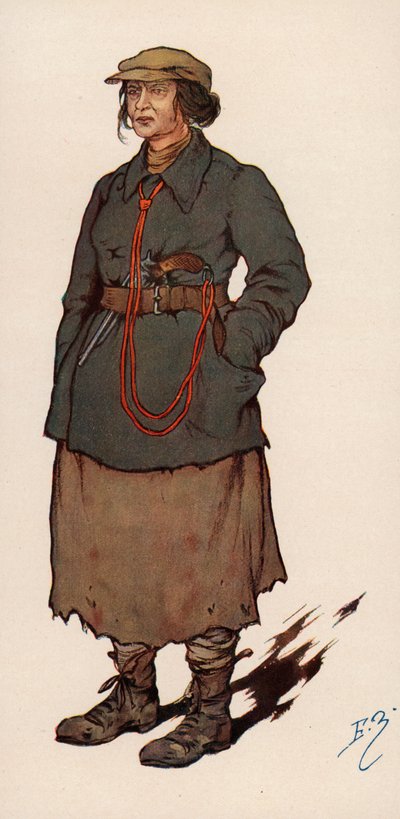 Mujer agente de la Cheka, la policía secreta soviética establecida después de la Revolución Rusa de Boris Vasilievich Zvorykin