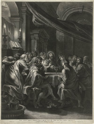 Cristo y los Apóstoles en la Última Cena de Boëtius Adamsz. Bolswert