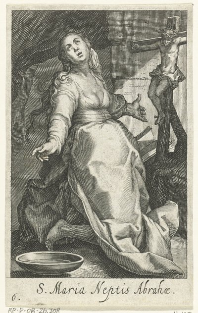 Heilige Maria como kluizenares Santa María sobrino de Abraham (título sobre el objeto) Kluizenaressen (título de la serie) El desierto sagrado de los ascetas (título de la serie) de Boëtius Adamsz. Bolswert