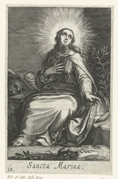 Santa Marina de Alejandría como hermita Sancta Marina (título sobre objeto) Hermitesses (título de la serie) Sacra Eremus Ascetriarum (título de la serie) de Boëtius Adamsz. Bolswert