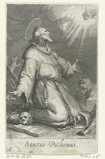 San Pacomio el Viejo como Ermitaño Ermitaños (título de la serie) Sacra eremvs ascetarvm (título de la serie) de Boëtius Adamsz. Bolswert