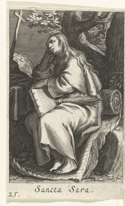 Santa Sara de Libia Sancta Sara (título sobre objeto) Hermitesses (título de la serie) Sacra Eremus Ascetriarum (título de la serie) de Boëtius Adamsz. Bolswert