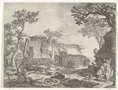 Paisaje con Granja y Tobías y el Ángel Caras de campo (título de la serie) de Boëtius Adamsz. Bolswert