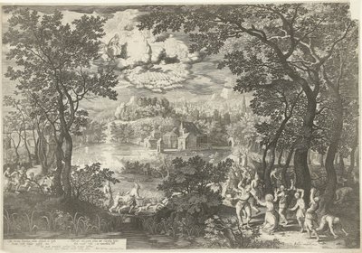Paisaje con Martirio de San Esteban de Boëtius Adamsz. Bolswert