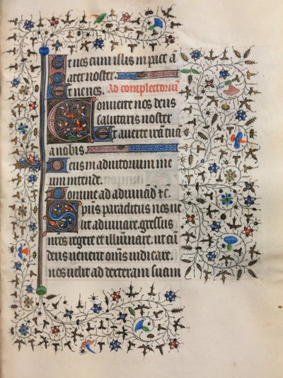Libro de Horas Uso de París: Inicial decorada, c. 1420 de Boucicaut Master