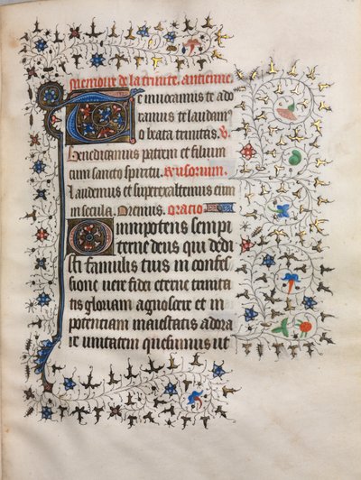 Libro de Horas Uso de París: Inicial decorada, c. 1420 de Boucicaut Master