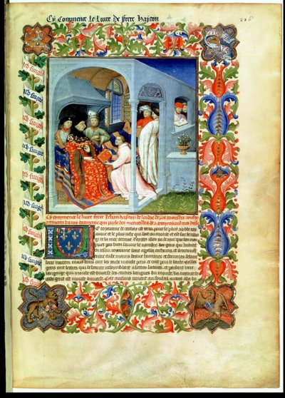 Ms Fr 2810 f.226, el hermano Hayton presenta su libro a Jean Sans Peur, del 