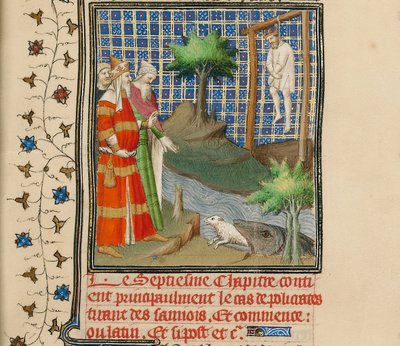 Polícrates colgado, ca. 1413-1415 de Boucicaut Master,
