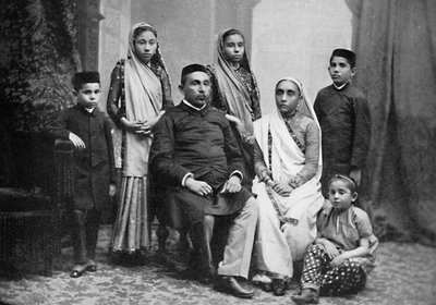 Una familia parsi, 1902 de Bourne and Shepherd