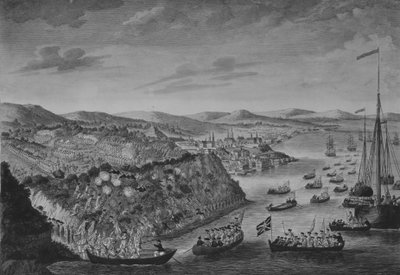 Vista de la toma de Quebec, 13 de septiembre de 1759, ca. 1760 de Bowles and Carver