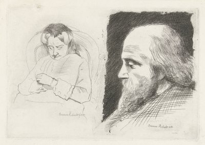 mujer sentada y retrato de un hombre de Bramine Hubrecht