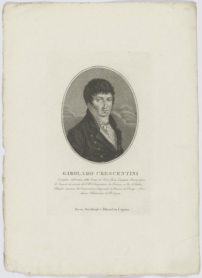 Retrato de Girolamo Crescentini 1762-1846, después de 1800 de Breitkopf and Härtel