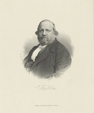 Retrato del compositor Ferdinand von Hiller 1811-1885, c. 1870 de Breitkopf and Härtel