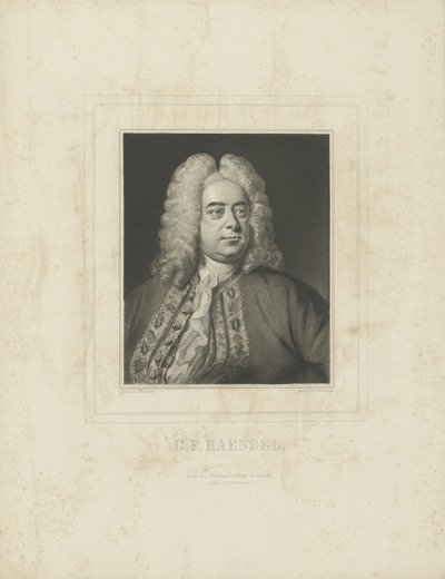 Retrato del compositor Georg Friedrich Haendel 1685-1759, c. 1840 de Breitkopf and Härtel