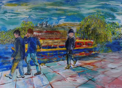 Niños en el camino de sirga de Brenda Brin Booker