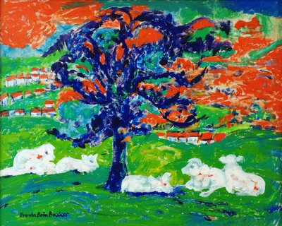 Bueyes Blancos bajo un Árbol de Brenda Brin Booker