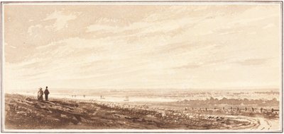 Figuras mirando una bahía cerca de la desembocadura del Paye, Lincolnshire de British 19th Century