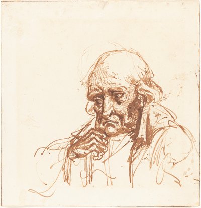Cabeza de un anciano de British 19th Century