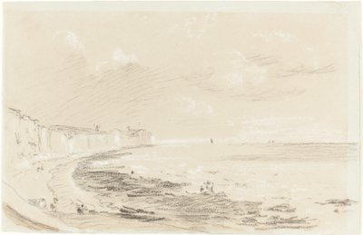 Escena de la costa del mar de British 19th Century