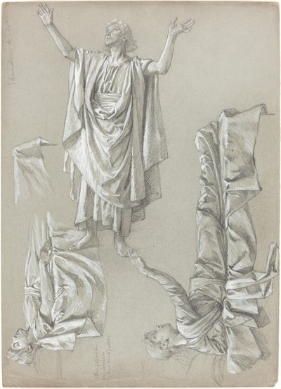 Estudios para la resurrección de la hija de Jairo de British 19th Century
